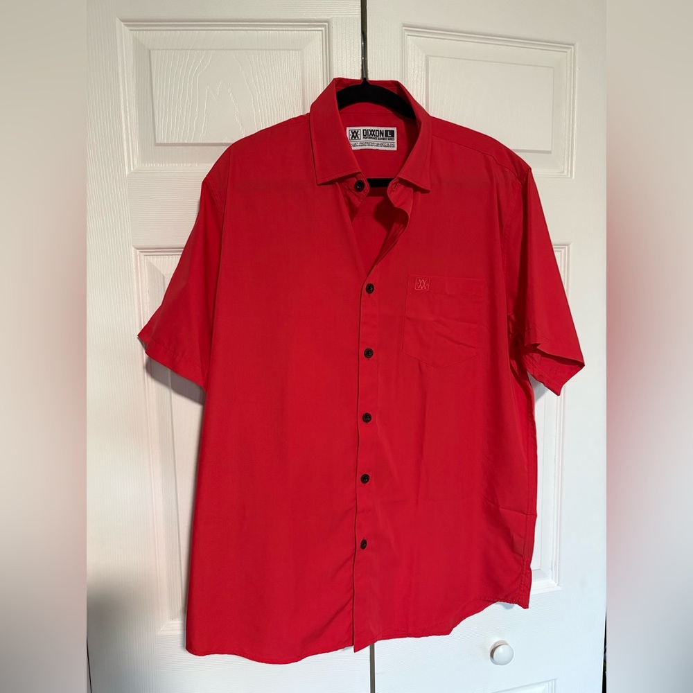 DIXXON Bold Red Casual Button Down Shirt